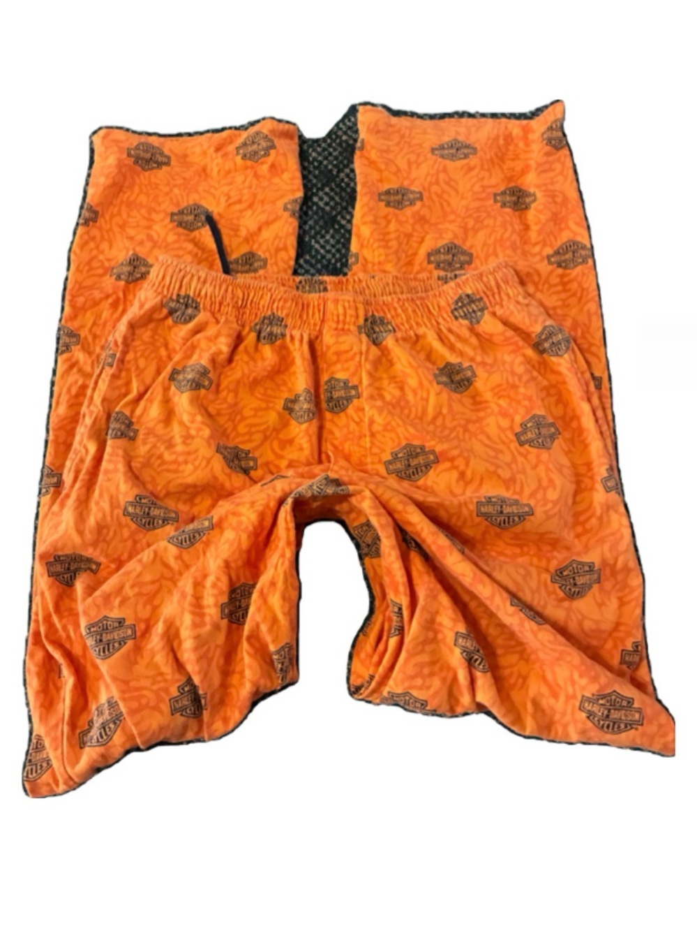 Harley-Davidson Orange All-Over Logo Athletic Shorts